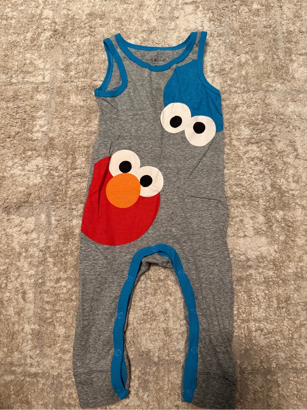 Sesame Street Grey Tank Romper with Red & Blue Character Graphics size 12M